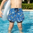 thumbnail image 4 of LRen Boys Swim Trunks with Cooling Compression Liner Quick Dry Bathing Suit Toddler Stretch Swim Shorts, 4 of 6