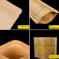 thumbnail image 2 of Bolsa de papel kraft con ventana que se abre, bolsa independiente para almacenamiento, bolsa para envasar alimentos y té, espesa y esmerilada, bolsa con autosellado, 2 of 3
