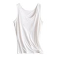 thumbnail image 4 of WAYUTE Tank Tops for Women with Built in Bras Wireless Camisole Top Seamless Slim Fit Solid Color Breathable Layering Top,White,6XL, 4 of 4