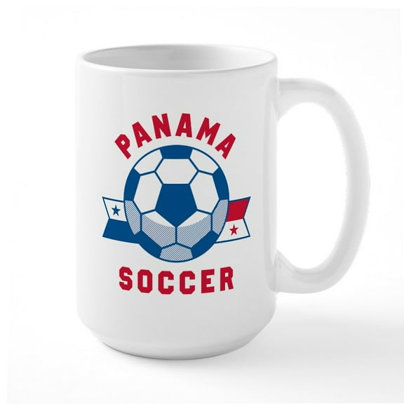 CafePress - Panama Soccer Mugs - 15 oz Ceramic Large White Novelty Mug
