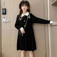 thumbnail image 6 of Wavsuf Children Girls Casual Dresses Knitted Black Children's Clothing Size 130, 6 of 8
