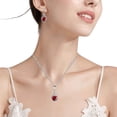 thumbnail image 3 of Valentine Heart Necklace Pendant Earrings Ring Jewelry Set For Women And Girls, 3 of 5