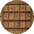 thumbnail image 1 of Ahgly Company Indoor Round Abstract Brown Modern Area Rugs, 6' Round, 1 of 4