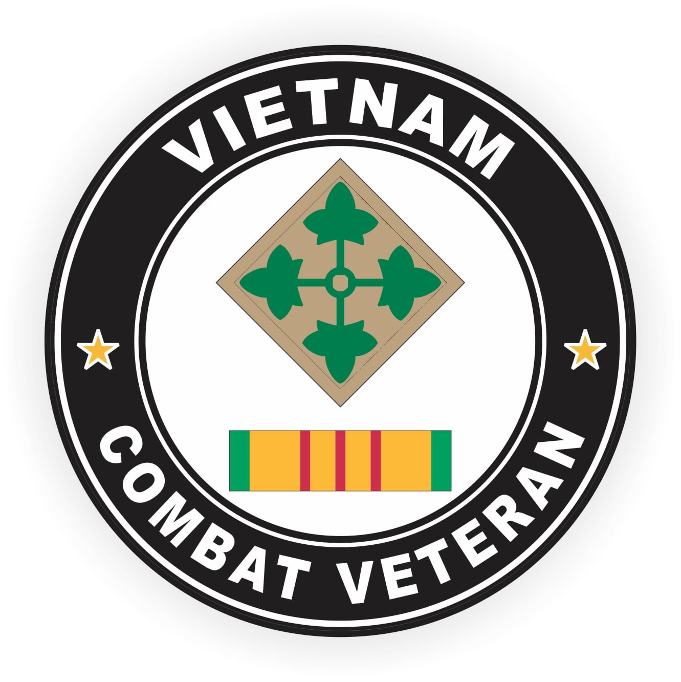 4th Infantry Division Vietnam Combat Veteran Decal – Vinyl Sticker For Car, Window, Laptop, Made In USA 4 thumbnail image