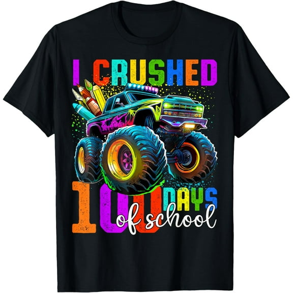 Monster Truck 100th Day of School 100 Days of School T-Shirt Shirts