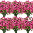 thumbnail image 1 of Flores artificiales Ouddy Decor, 24 paquetes, rosa roja, 1 of 7