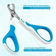 BOSHEL Ergonomic Comfortable Cat Nail Clippers - Stainless Steel Angled Blade Pet Grooming Scissors