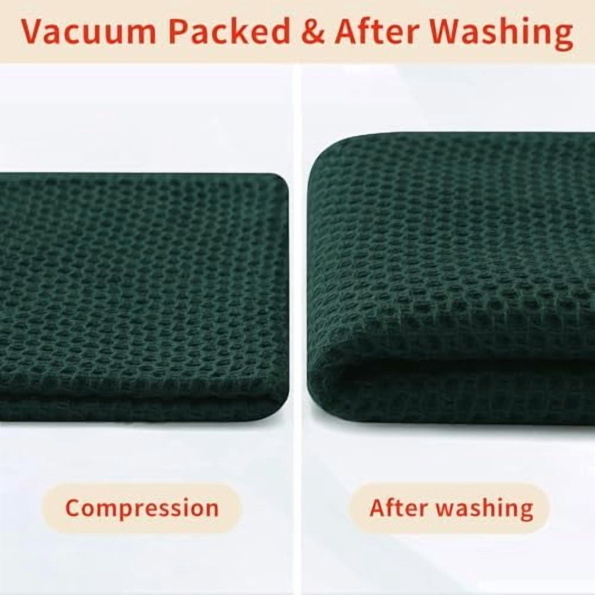100% Cotton Kitchen Towels and Dishcloths Set, 12 x 12 Inches and 13 x 28 Inches, Set of 12 Bulk Kitchen Towels Set, Ultra Soft Absorbent Dish Cloths for Washing Dishes, Blackish Green