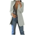 thumbnail image 1 of Women Workoffice Suit Solid Color Blazer V Neck Cardigan Single Breasted Fashion Jacket Button Down Fitted Outwear Pockets Professional Overcoat, 1 of 5