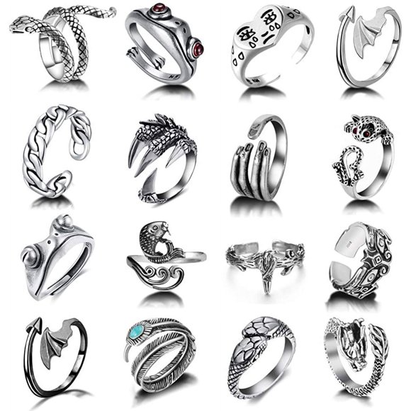 Open Rings Set Knuckle Stacking Ring Snake Ring Boho Finger Rings for Women Men Girls