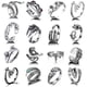 thumbnail image 1 of Y2K Juego de anillos abiertos Anillo de apilamiento de nudillos Anillo de serpiente Anillos de dedo bohemios para mujeres, hombres y niñas MFZFUKR WMPH-901, 1 of 8