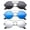 3 Pack Gunmetal, Blue & Mirror, variant on 3 Pack Round Metal Frame Circle Rim Dual Bridges Fashion Sunglasses for Women for Men, Gunmetal, Brown & Blue