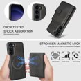 thumbnail image 3 of Allytechgroup Detachable Cards Holder Case for Samsung Galaxy S25, RFID Blocking 2 In 1 Wallet PU Leather Case with Stand Compatible with Magsafe Shockproof Cover for Samsung Galaxy S25, Black, 3 of 5