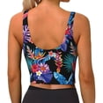 thumbnail image 4 of Uemuo Tropical Palm Leaves Pattern Women's Sports Bra - High Impact Support, Breathable, and Comfortable Athletic Bra for Running, Yoga, and Workouts, 4 of 9