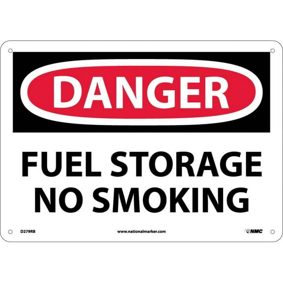 NMC Signs D279Rb, Fuel Storage No Smoking Sign, 10 X 14, Rigid Plastic .050