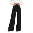 thumbnail image 3 of Tqcoqu Women's High Waisted Wide Leg Lounge Pants, Lightweight Loose Work Elastic Casual Outfits Trousers with Pockets, 3 of 7
