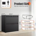 thumbnail image 3 of 2 Drawer Lateral File Cabinet with Lock, Metal Filing Cabinet for Home Office, Printer Stand, Fits A4/Letter/Legal Size File Folders, Assembly Required (Black), 3 of 9