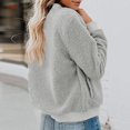 thumbnail image 6 of Women's Fashion Warm Shearling Zip Up Solid Jacket Gray L, 6 of 7
