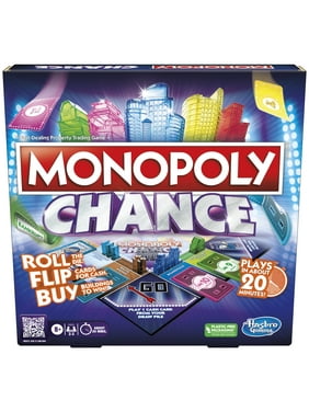 Monopoly Chance Game, Fast-Paced Monopoly Board Game, 20 Min. Average, Family Games, Ages 8+