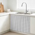 thumbnail image 3 of Buffalo Plaid Cabinet Curtains 28"W x 35L, Farmhouse Grey Checkered Vintage Rustic Under Sink Skirt for Bathroom Vanity Kitchen Self Adhesive, Dust-Proof Privacy Curtain for Closet Shelves Laundry, 3 of 9