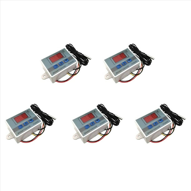 5X Controlador de Temperatura LED Digital Profesional W3002 de 12 V y Regulador de Termostato de 10 A XH-3002