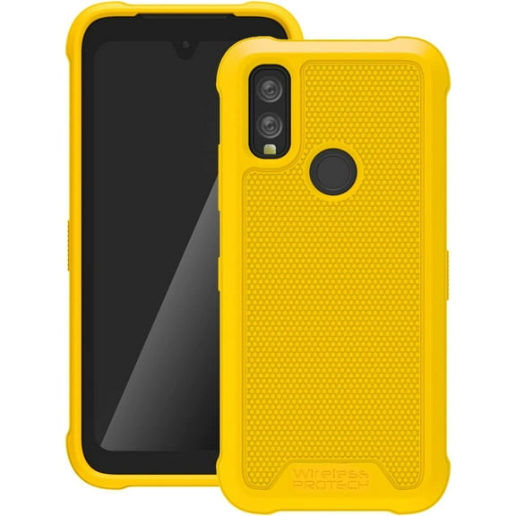Wireless PROTECH Case Compatible with Kyocera DuraSport 5G Phone Model C6930, Durable Slim Flexible Cover Case with Drop Protection (Yellow)