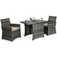 thumbnail image 4 of Gymax 3PCS Cushioned Wicker Rattan Patio Furniture Set Garden Yard Outdoor, 4 of 9