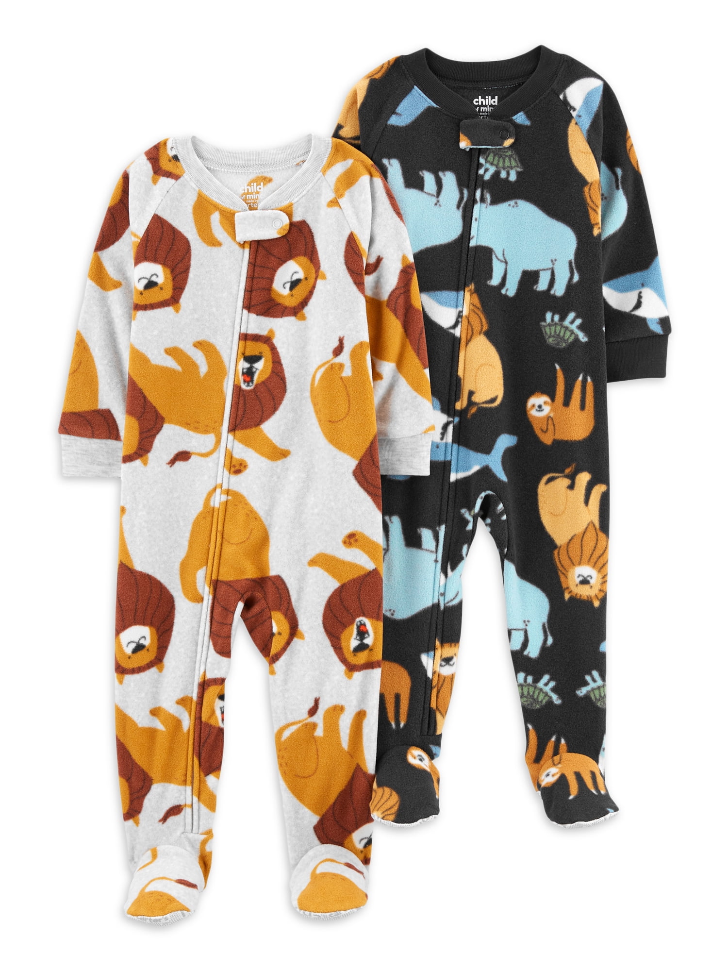 Carter's Child of Mine Baby & Toddler Boys 1-Piece Microfleece Footed Pajamas, 2-Pack Size 12M-5T