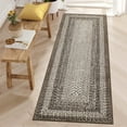 thumbnail image 2 of Garvee 2'x10' Printed Braided Runner Rugs Farmhouse Bordered Carpet, Machine Washable Indoor Area Rug Non-Slip Low Pile Rugs for Hallway Bedroom Kitchen Entryway, Camel, 2 of 9