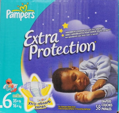 pampers extra protection diapers size 6 super pack 58 count
