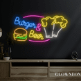 thumbnail image 3 of Glowneon Burger & Beer Wall Led Light, Burger Beer Restaurant Decor, 3 of 5