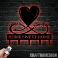 thumbnail image 3 of Craftnamesign Custom Infinity Heart Metal Key Holder, Home Sweet Home Sign, Metal Coat Rack, 3 of 5