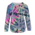 thumbnail image 2 of Women's Hoodies Sweatshirts Fashion Sweatshirt with Casual Long Sleeve Tie-Dye Gradient Printed Hoodie Style for Everyday Comfort Gray S, 2 of 6