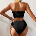 thumbnail image 4 of JoveMarine Womens Bikini Set Solid Color Split Two Piece Sport Swimsuit Athletic Swimwear with Padded Cups for Pool,Black L, 4 of 6