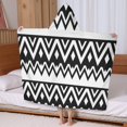 thumbnail image 5 of Black and White Zigzag Pattern Hooded Bath Towel，60"x35" for Ages 3 To 12 Kids, Quick Dry Lightweight Soft Microfiber Hood Beach Towel Cover Up for Kids, 5 of 7