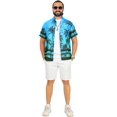 thumbnail image 7 of HAPPY BAY Men's Hawaiian Shirts Short Sleeve Button Down Shirt Men's Vacation Shirts Summer Beach Casual Tropical Shirts for Men Funny 6XL Sea Shore View, Blue, 7 of 7