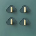 thumbnail image 1 of 4 Pcs Creative Cloud Shape Wall Perforation-free Non-trace Kitchen Bathroom Wall Hooks, 1 of 5