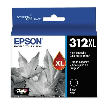 Epson T312Xl120-S (312Xl) Claria High-Yield Ink, 500 Page-Yield, Black