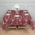 thumbnail image 3 of Red Christmas Tree Pattern Square Tablecloth,Waterproof Square Table Cover,Wipeable Spillproof Washable Table Cover for Home Kitchen Party Decor 42"X42"(107x107cm), 3 of 6
