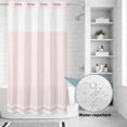thumbnail image 2 of No Hook Shower Curtain, Farmhouse Pink White Striped Shower Curtains for Bathroom with See Through Top Window, Modern Stripes Waterproof & Washable Bath Curtain Narrow 54"x78", 2 of 9