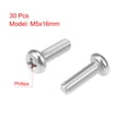 thumbnail image 2 of Unique Bargains M5x16mm Machine Screws Pan Phillips Cross Head Screw Bolts 30Pcs, 2 of 3