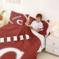 thumbnail image 3 of Erosebridal Teens Football Gaming Letter C Monogrammed Queen Sheet Sets 4 Pieces,Girls Boys Sport Rugby Gamer Bed Set,Breathable Home Decor, 3 of 5