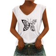 thumbnail image 1 of Camiseta sin mangas con cuello en V y estampado informal a la moda para mujer Pompotops lopia998078, 1 of 5