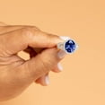 thumbnail image 5 of PEORA 14K White Gold Created Blue Sapphire and Lab Grown Diamond Designer Ring for Women, 7.65 Carats Total, 12x10mm Oval Shape, Sizes 5, 5 of 5