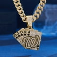 thumbnail image 3 of Men Women Hip Hop Cartoon Poker Pendant Necklace with 15mm Crystal Cuban Chain HipHop Iced Out Bling Necklaces Fashion Charm Jewelry, 3 of 5