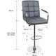 thumbnail image 5 of Conjunto de 2 taburetes de bar con reposabrazos silla de mostrador silla de bar ajustable en altura gris esquí esquí Gafas de esquí, 5 of 5