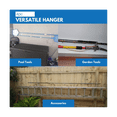 thumbnail image 3 of Pool Pole Hanger Premium 4Pc Aluminium Holder Set, Hooks for Telescopic Poles, Skimmers, Leaf Rakes, Brushes, 3 of 10