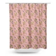 thumbnail image 1 of S4Sassy Pink Black Berry & Yellow Sparrow Bird Decorative Waterproof Printed Shower Curtain Roller Hooks Drapes-60 x 75 Inch, 1 of 6