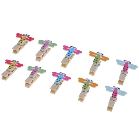 

10pcs Dragonfly Clips Cartoon Wooden Picture Clip DIY Home Photo Holder