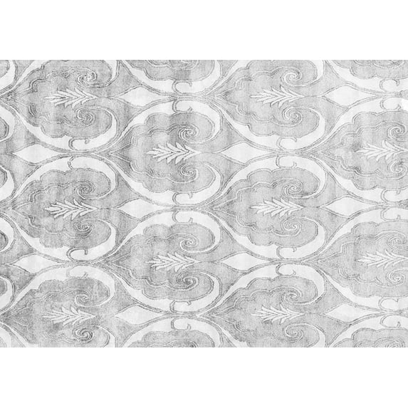 Ahgly Company Indoor Rectangle Abstract Gray Contemporary Area Rugs, 6' x 9'